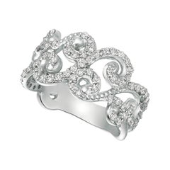 0,80 qt Anillo de diamantes naturales talla redonda G SI Oro blanco 14k