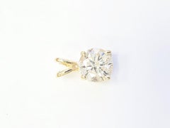 DESCUENTO, Colgante de diamante redondo de 0,80 ct en oro amarillo de 14 quilates