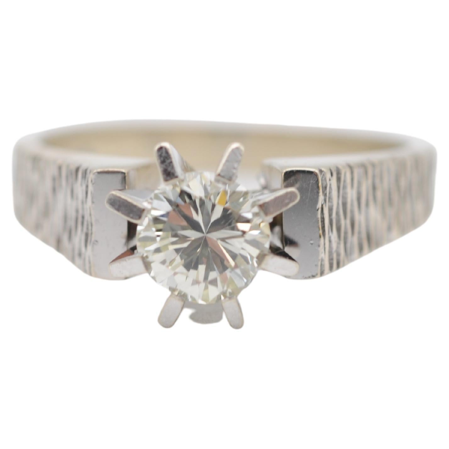 0.80 Ct. Solitaire Brilliant Ring, 14k Yellow Gold For Sale