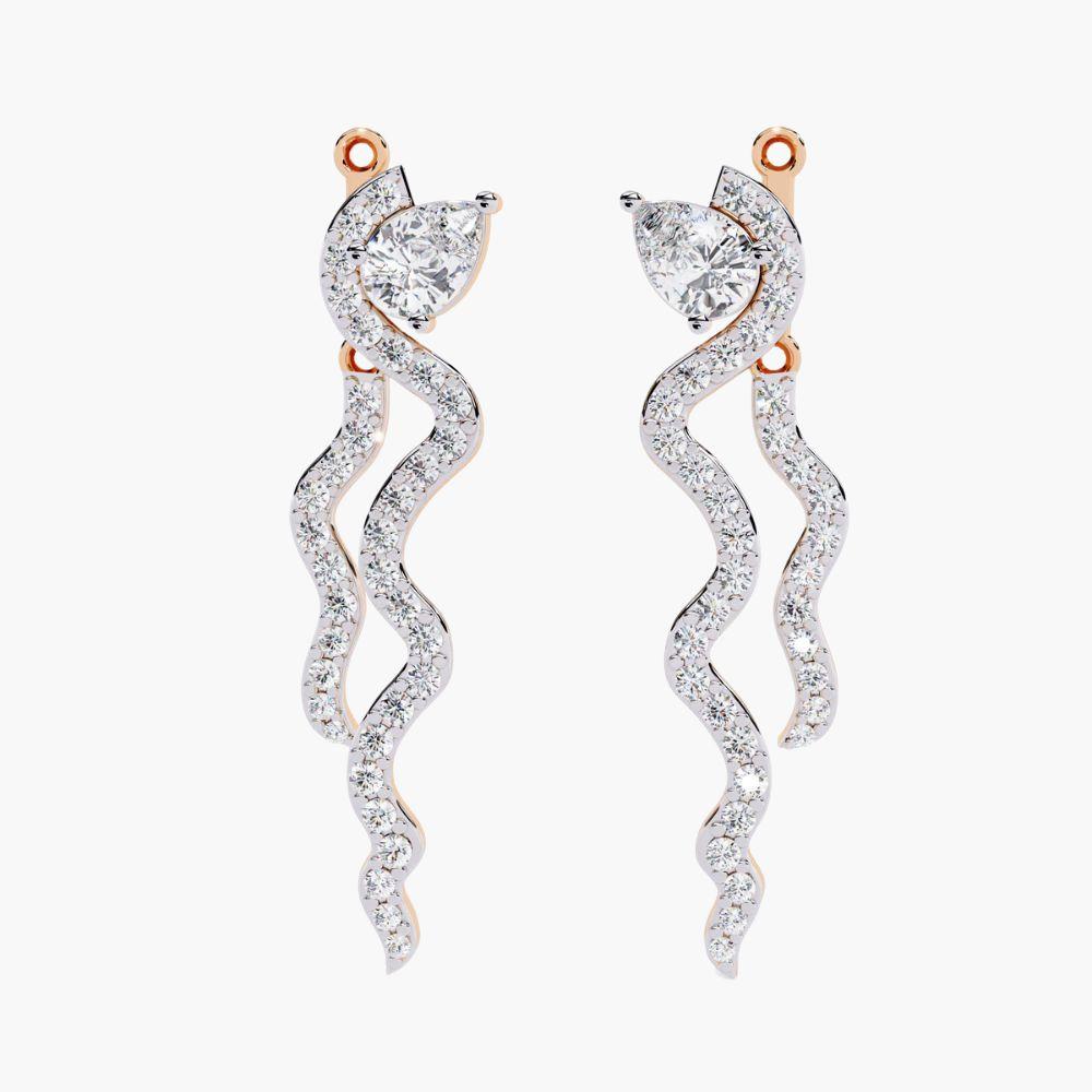 Orecchini Spiral Elegance da 0,80 Ctw con diamante e design a goccia in oro 14K in vendita 6