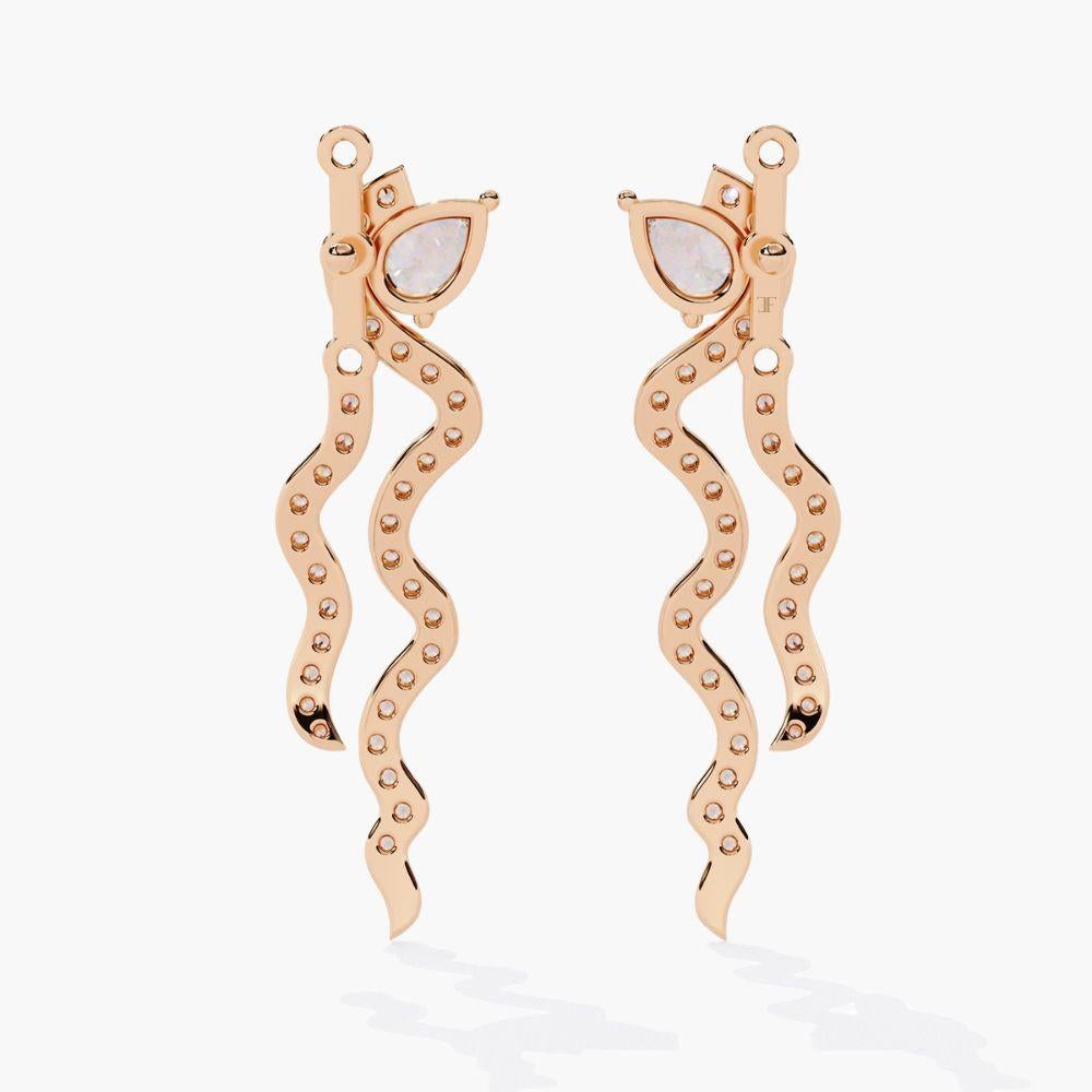 Orecchini Spiral Elegance da 0,80 Ctw con diamante e design a goccia in oro 14K in vendita 7