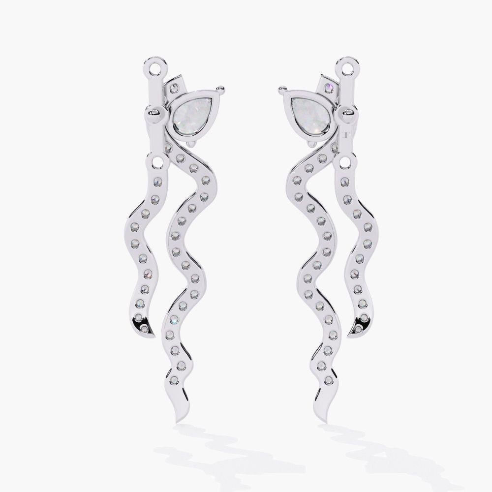 Contemporaneo Orecchini Spiral Elegance da 0,80 Ctw con diamante e design a goccia in oro 14K in vendita