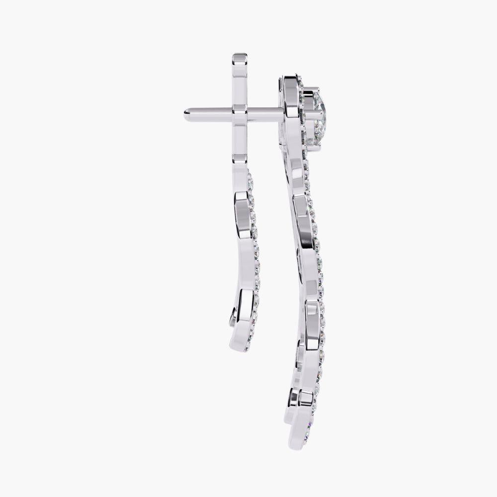 Orecchini Spiral Elegance da 0,80 Ctw con diamante e design a goccia in oro 14K In condizioni Nuovo in vendita a New York, NY