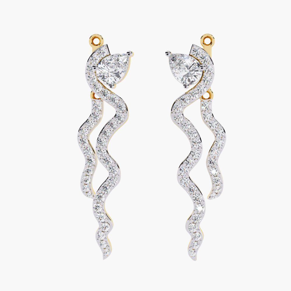 Orecchini Spiral Elegance da 0,80 Ctw con diamante e design a goccia in oro 14K in vendita 1