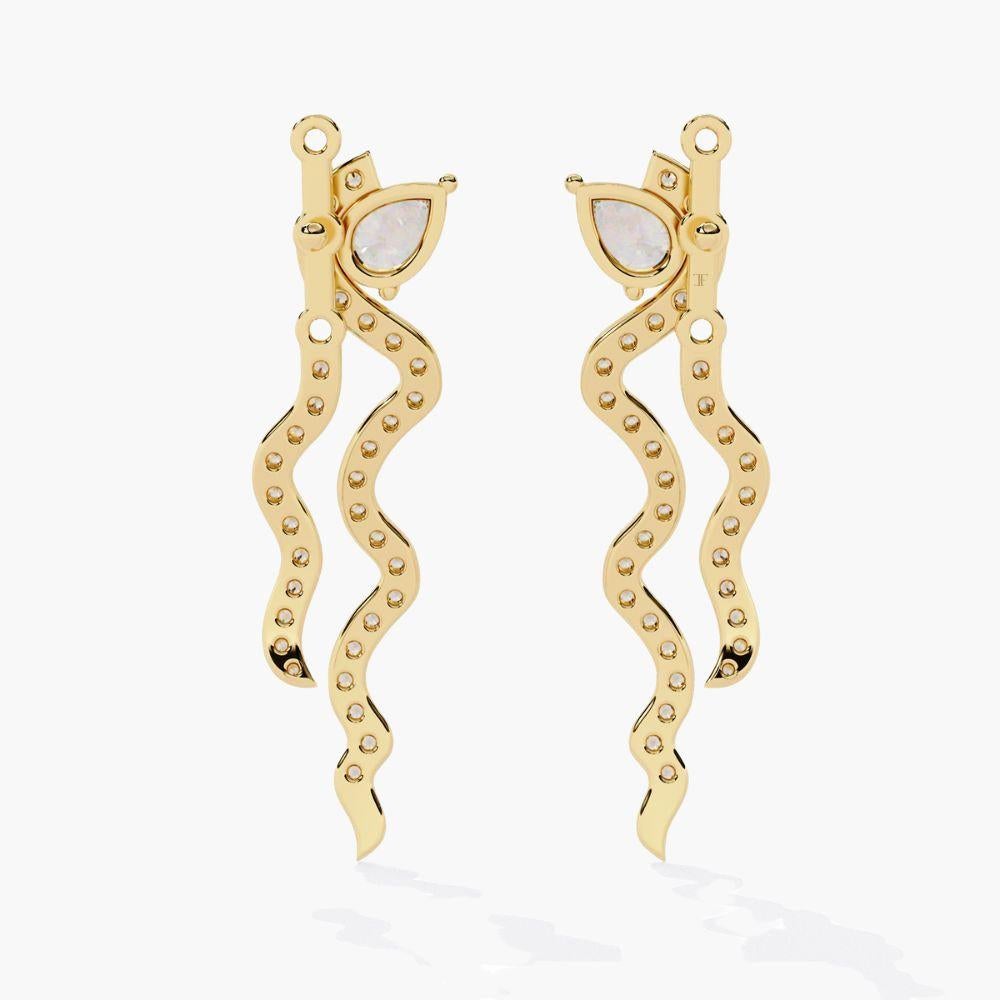 Orecchini Spiral Elegance da 0,80 Ctw con diamante e design a goccia in oro 14K in vendita 2