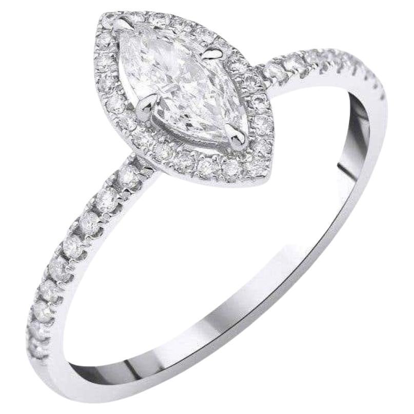 0.80 Marquise Diamond Engagement Ring