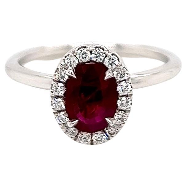 0.80 Carat Ruby and Diamond Ladies Ring For Sale