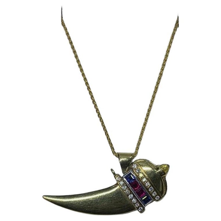 Dagger Necklace For Sale on 1stDibs gold dagger pendant - Main Image