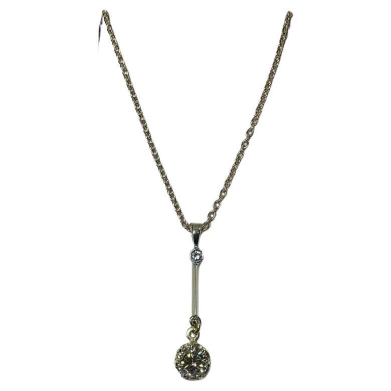 Collar Colgante Solitario con Gota de Diamantes de 0,80 ct en oro amarillo de 18 ct