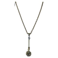 Collar Colgante Solitario con Gota de Diamantes de 0,80 ct en oro amarillo de 18 ct