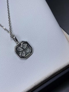 0.80ct Diamond pendant necklace in 18k white gold 16 inches.