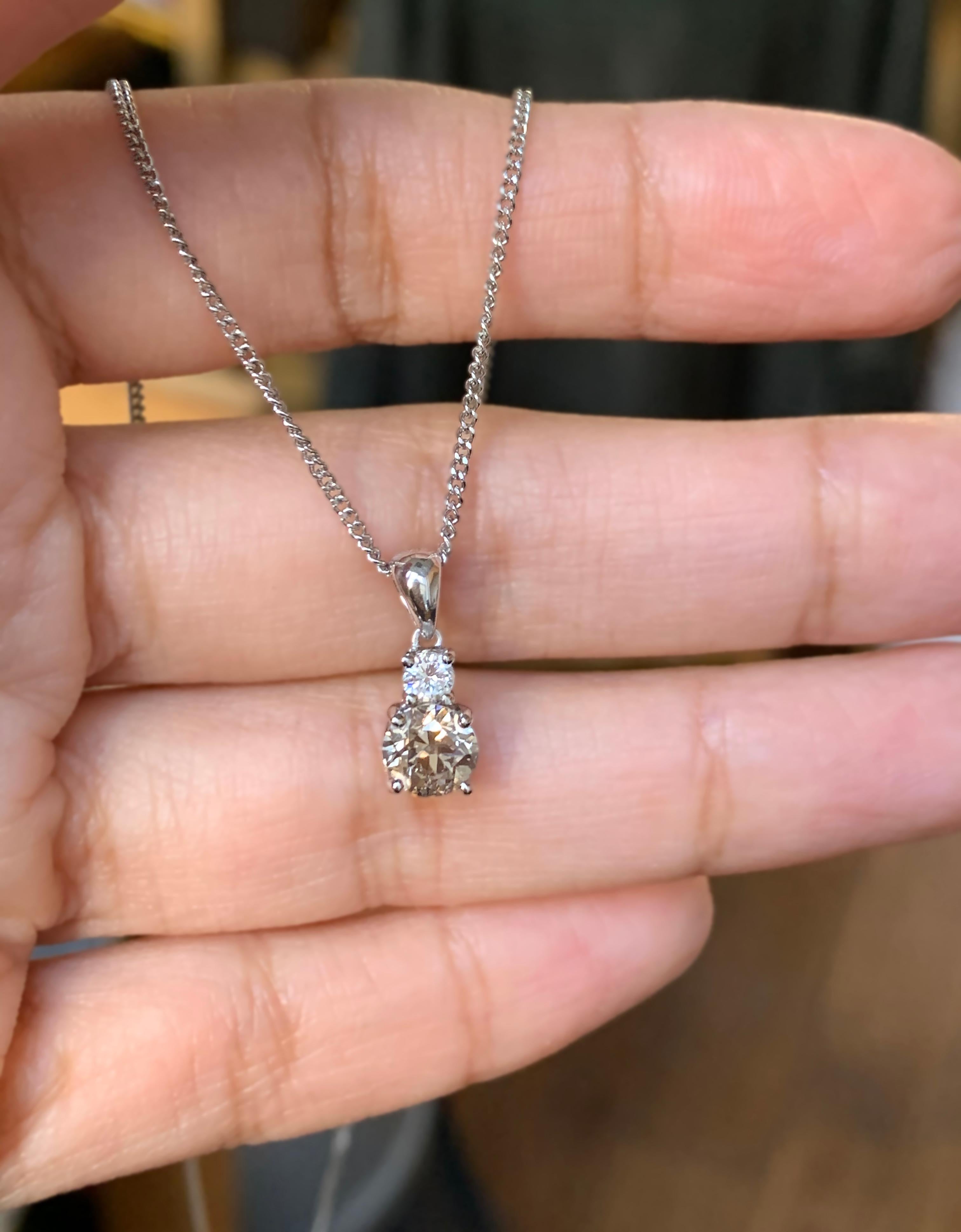 2 stone diamond necklace