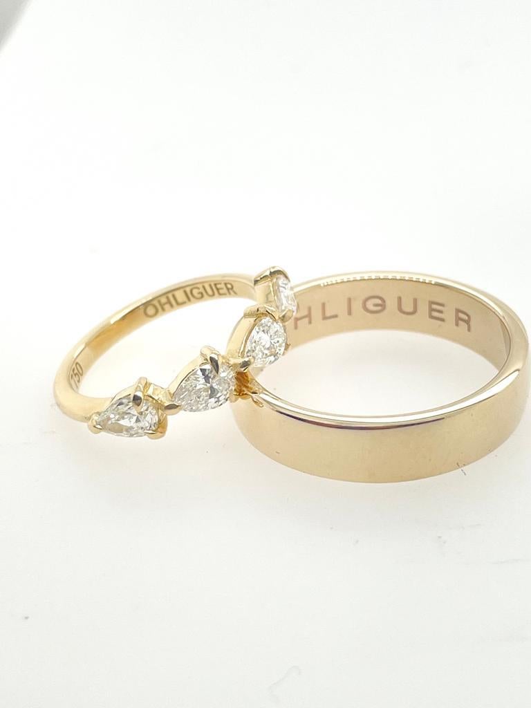 For Sale:  0.80ct FSI pear cut diamond ring wedding band eternity 17