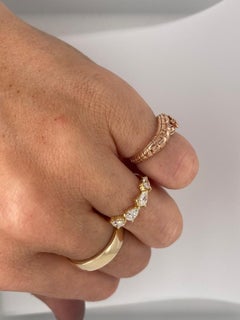 Anello con diamante taglio pera FSI da 0,80 carati, fede nuziale eternità