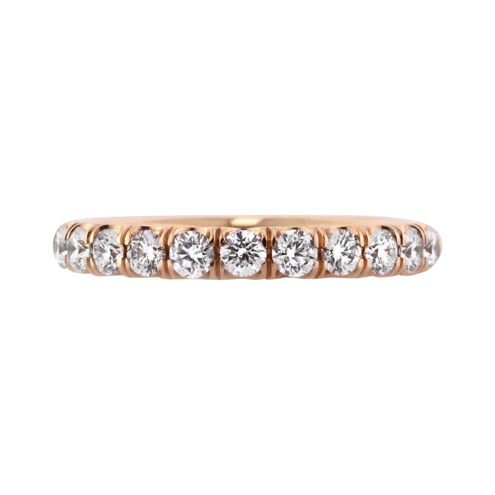 0.80ct Round Brilliant Cut Diamond Micropave Wedding Band in 14k Rose Gold