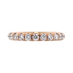 0.80ct Round Brilliant Cut Diamond Micropave Wedding Band in 14k Rose Gold