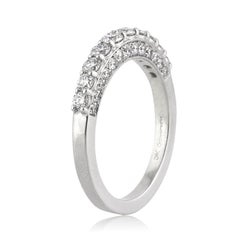 0,80ct Runder Brillantschliff Diamant Hochzeitsband Dreiseitig in 18k Weißgold