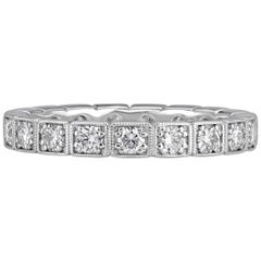 0.80ct Round Brilliant Cut Milgrain Diamond Eternity Band in 18k White Gold