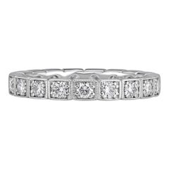 0.80ct Round Brilliant Cut Milgrain Diamond Eternity Band in Platinum