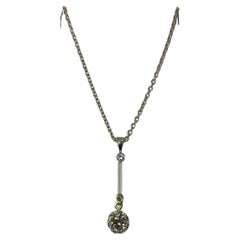 0.80ct Round Diamond Drop Pendant Necklace in 18k yellow gold.