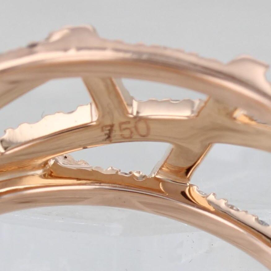 0.80ctw Diamond Abstract Lattice Work Ring 18k Rose Gold Size 6.75 Band For Sale 2