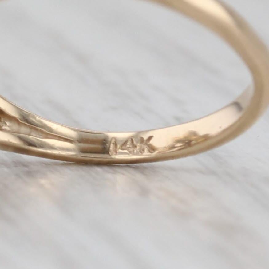 0.80ctw Diamond Cluster Bypass Ring 14k Yellow Gold Size 5.5 Cocktail For Sale 1