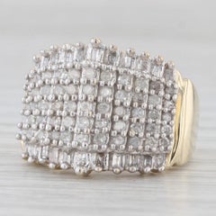 0.80ctw Diamond Cluster Ring 10k Yellow Gold Size 7 Cocktail