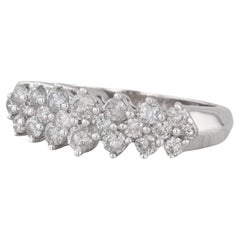 0.80ctw Anillo Racimo de Diamantes Oro Blanco 14k Tamaño 7 Anillo de Aniversario