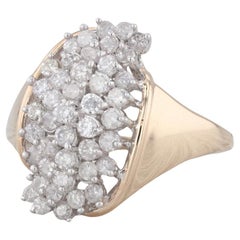 0.80ctw Diamond Cluster Ring 14k Yellow Gold Size 8