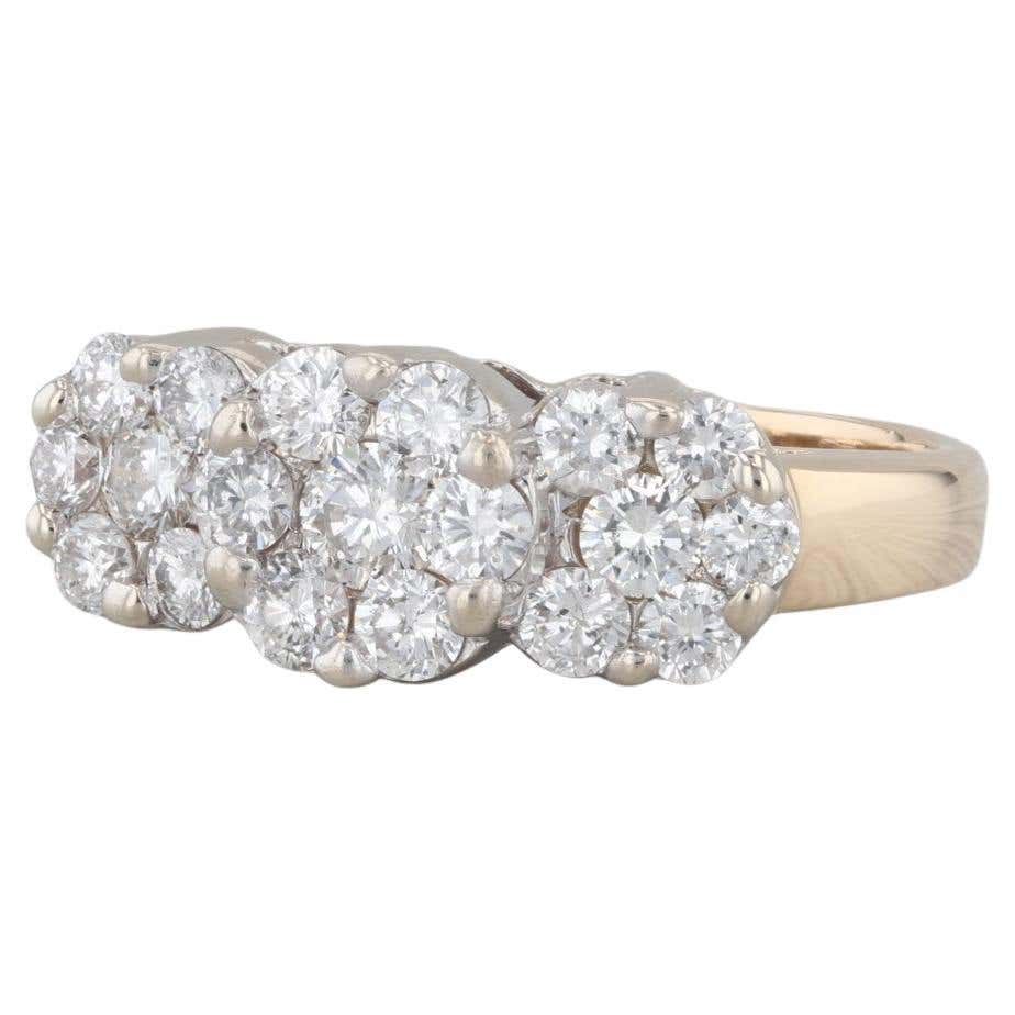 Diamond Cluster 3.16ctw Diamond Cluster Ring, Platinum 100 IRID, Ring Size 6.5 For Sale ...