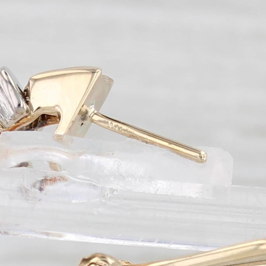 Round Cut 0.80ctw Diamond Journey J-Hoop Earrings 14k Yellow White Gold Omega Backs For Sale