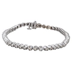 0.80ctw Diamond Tennis Bracelet 10k White Gold 6.75" 3mm