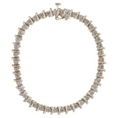0.80ctw Diamond Tennis Bracelet 10k Yellow Gold 7" 5.3mm