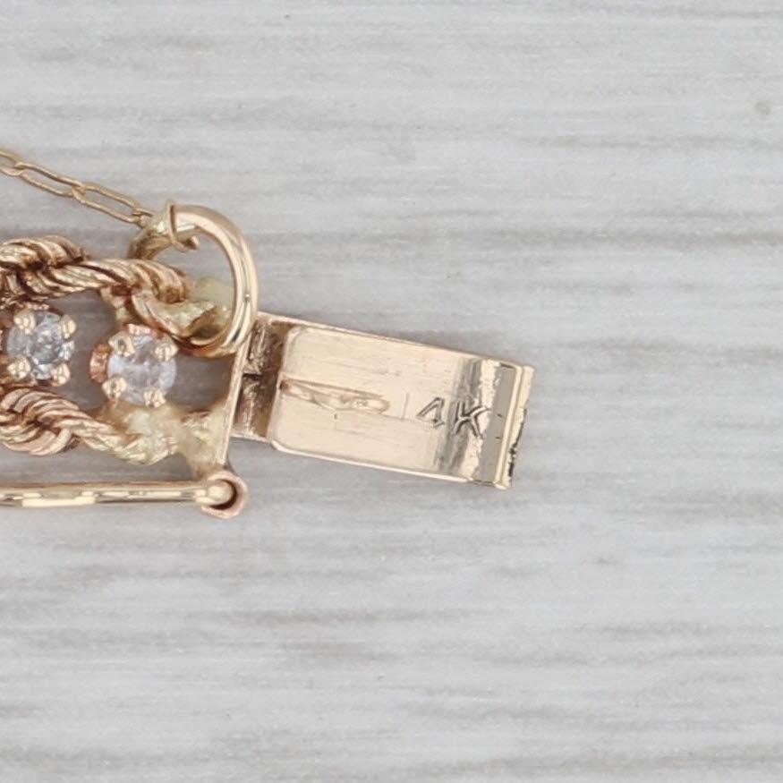 Gemstone Information:
- Natural Diamonds -
Total Carats - 0.80ctw
Cut - Round Brilliant
Color - G - H
Clarity - I2 - I3
Please note there are surface reaching inclusions.

Metal: 14k Yellow Gold
Weight: 5.7 Grams 
Stamps: 14k
Chain Style: