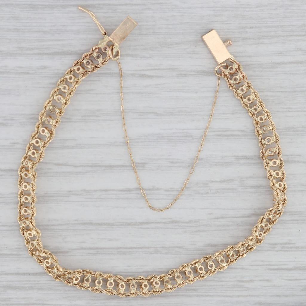 Round Cut 0.80ctw Diamond Tennis Bracelet 14k Yellow Gold 6.75