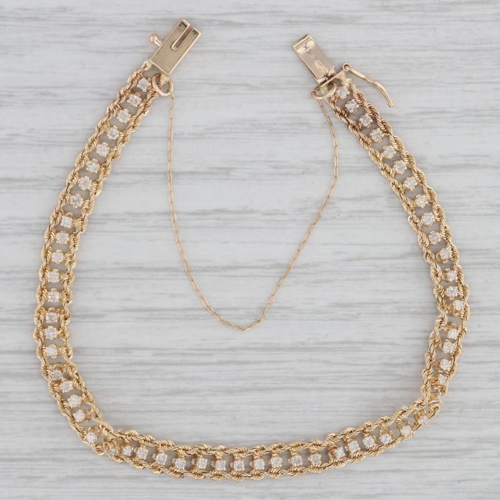 0.80ctw Diamond Tennis Bracelet 14k Yellow Gold 6.75