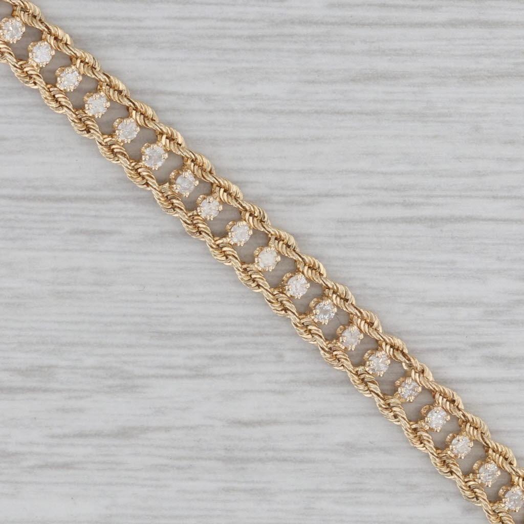 Women's 0.80ctw Diamond Tennis Bracelet 14k Yellow Gold 6.75