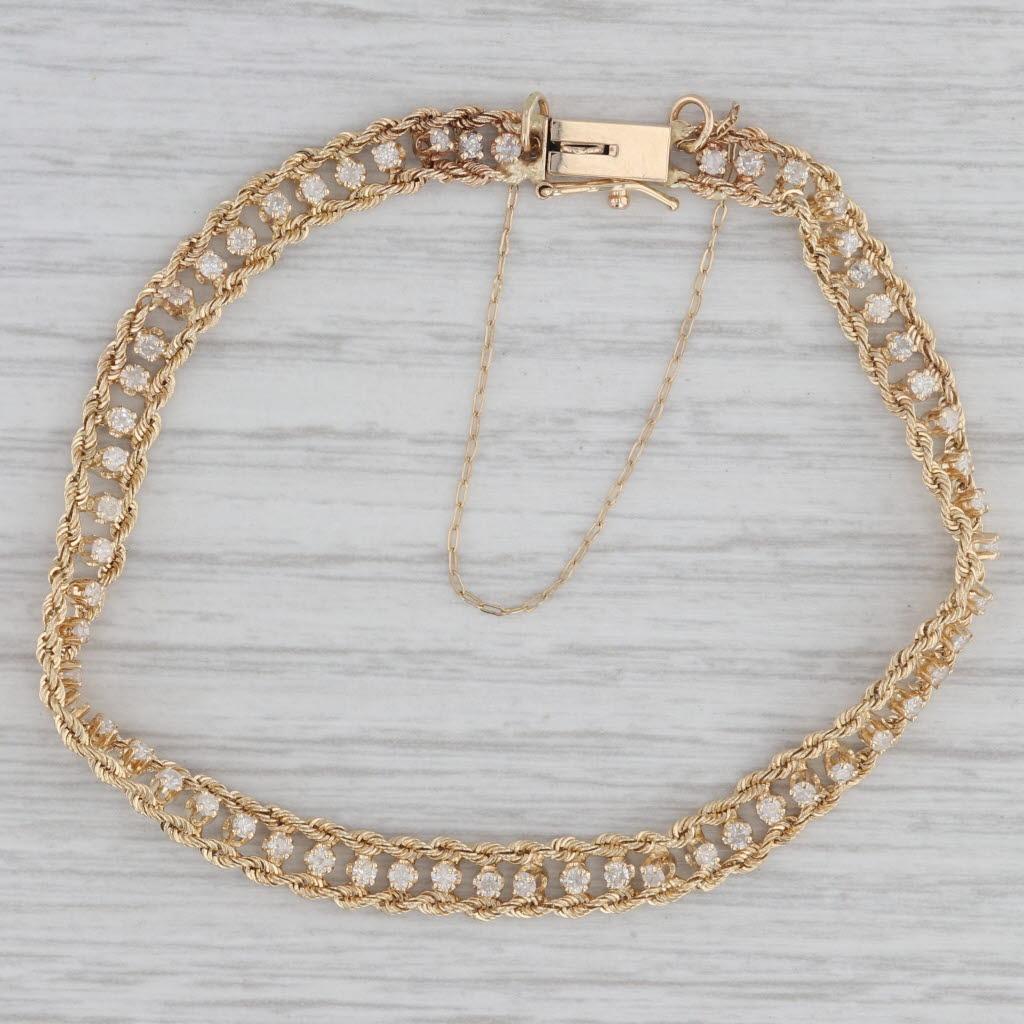 0.80ctw Diamond Tennis Bracelet 14k Yellow Gold 6.75