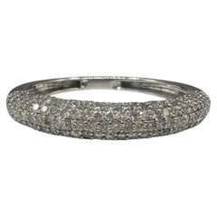 0,80ctw natürlichen Diamant Pave Ring 14K Weißgold Größe 7,75
