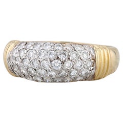 0.80ctw Pave Diamond Ring 18k Yellow Gold Size 8.5 Wedding Band