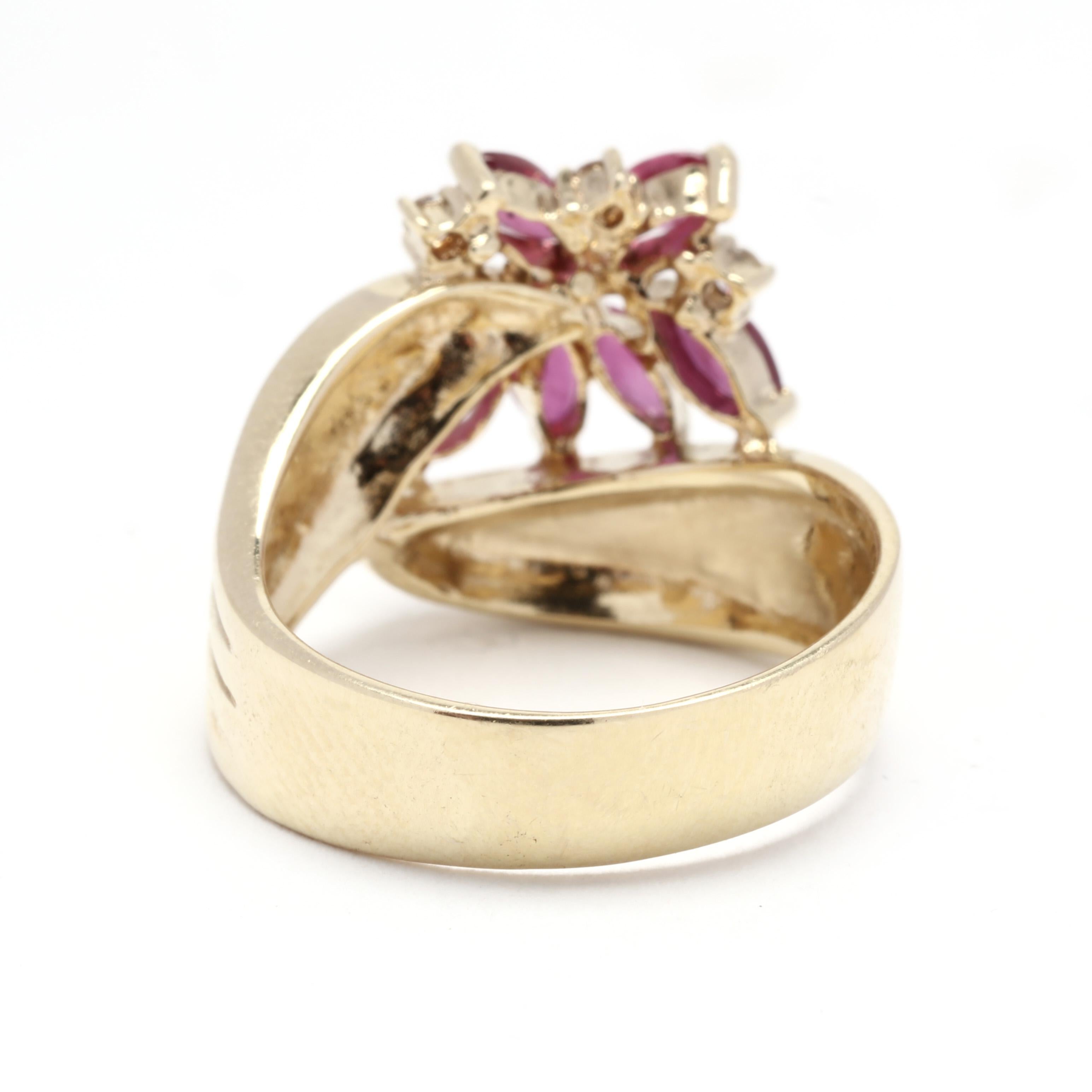 ruby and diamond bypass ring