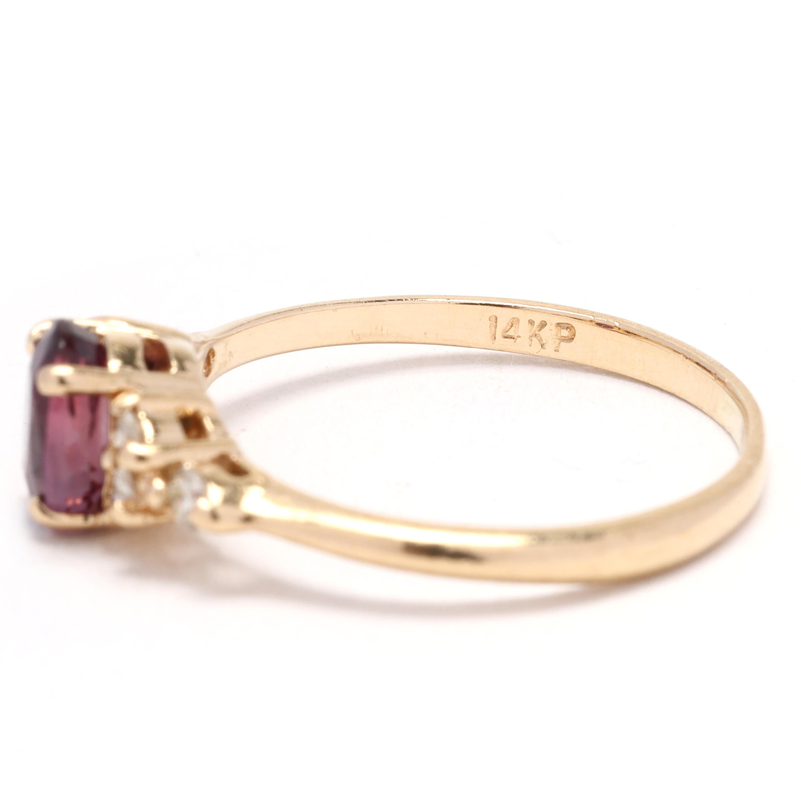 Women's or Men's 0.80ctw Ruby & Diamond Engagement Ring, 14k Yellow Gold, Ring Size 4.75