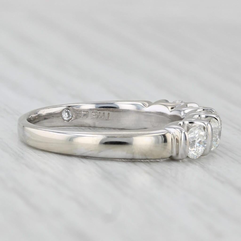 Women's or Men's 0.80ctw The Leo Diamond Wedding Ring 14k White Gold Stackable Anniversary Band For Sale