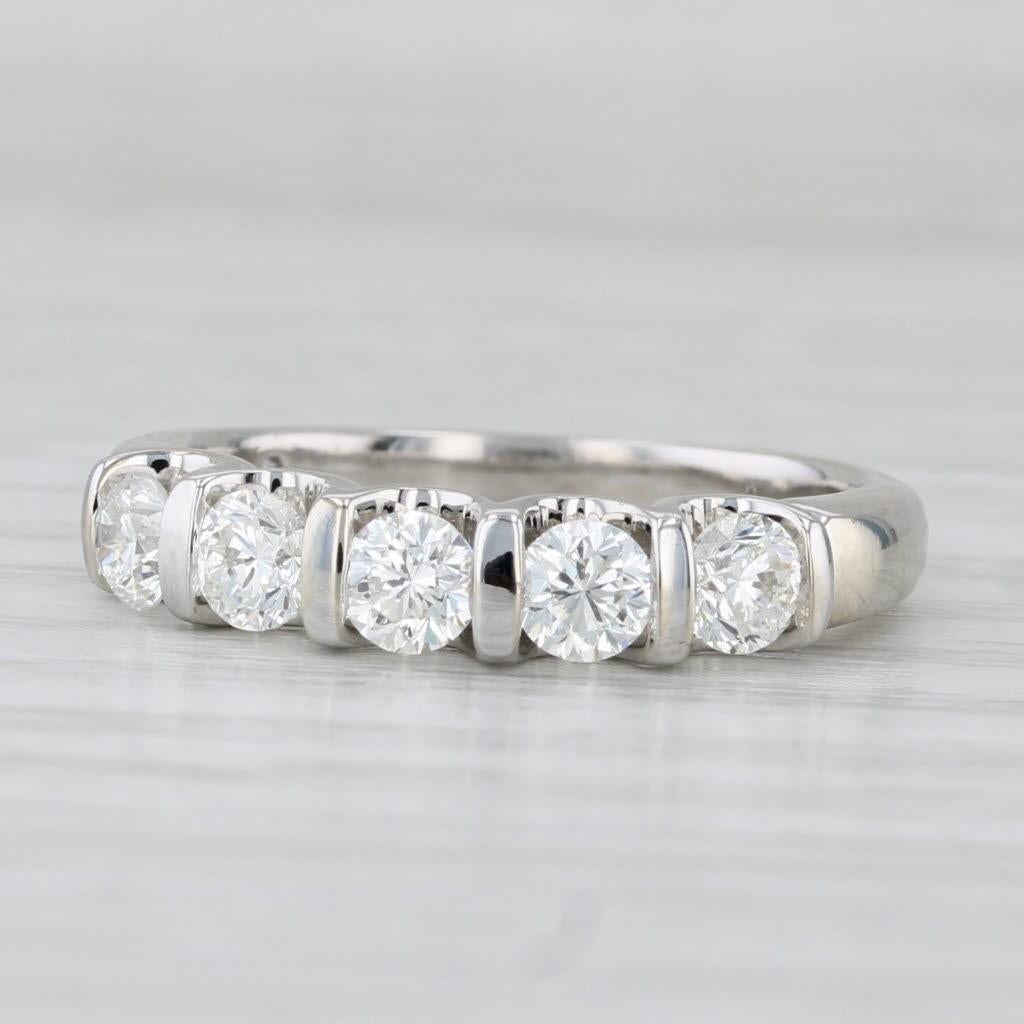 0.80ctw The Leo Diamond Wedding Ring 14k White Gold Stackable Anniversary Band For Sale 1
