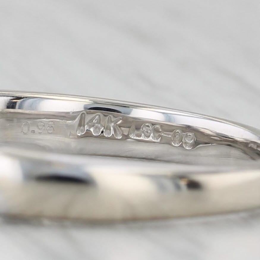 0.80ctw The Leo Diamond Wedding Ring 14k White Gold Stackable Anniversary Band For Sale 2