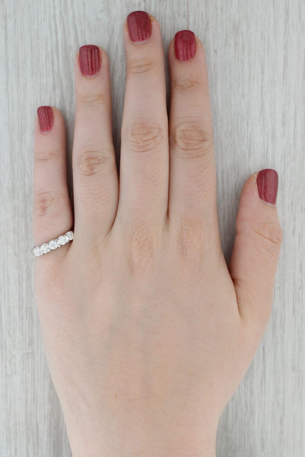 0.80ctw The Leo Diamond Wedding Ring 14k White Gold Stackable Anniversary Band For Sale 4