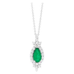 0.81 Carat Emerald and Diamond Pendant