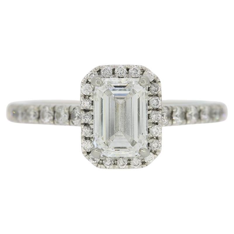 0.81 Carat Emerald Cut Diamond Engagement Ring