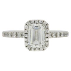 0.81 Carat Emerald Cut Diamond Engagement Ring