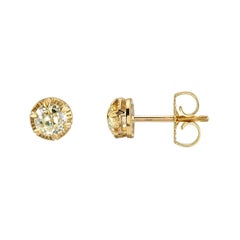 0.81 Carat IJ/VS Old Mine Cut Diamond Stud Earrings